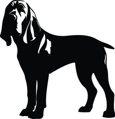 bloodhound silhouette - obrazy, fototapety, plakaty