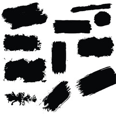 Set of Modern Grunge Brush Strokes