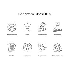 Generative AI Applications Vector Icons Unlocking Creative Potential