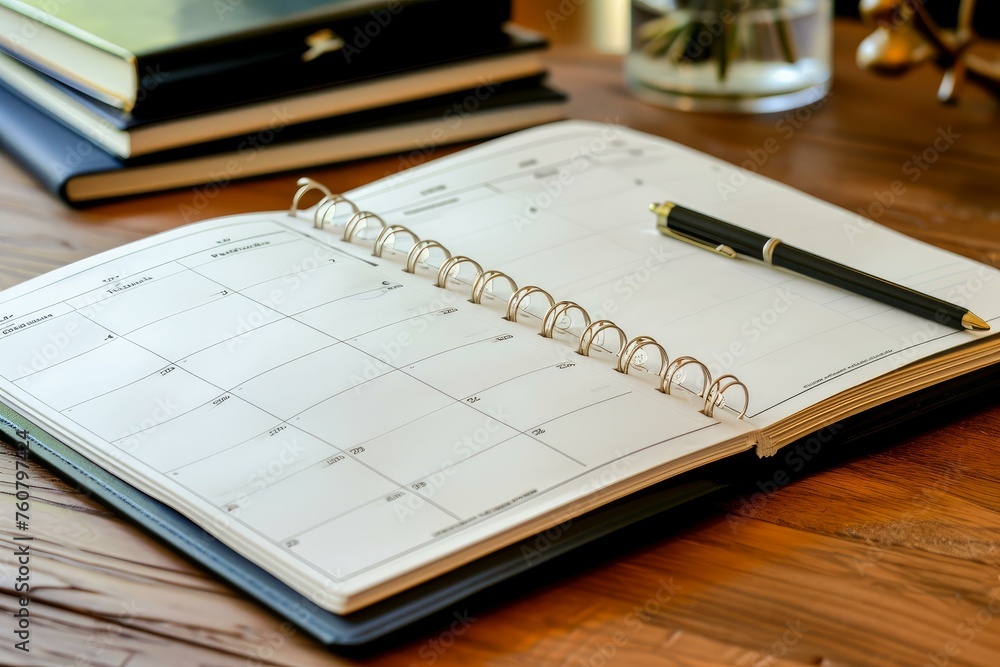 Poster efficient appointment calendar organizer. monthly task planner and time management. generate ai