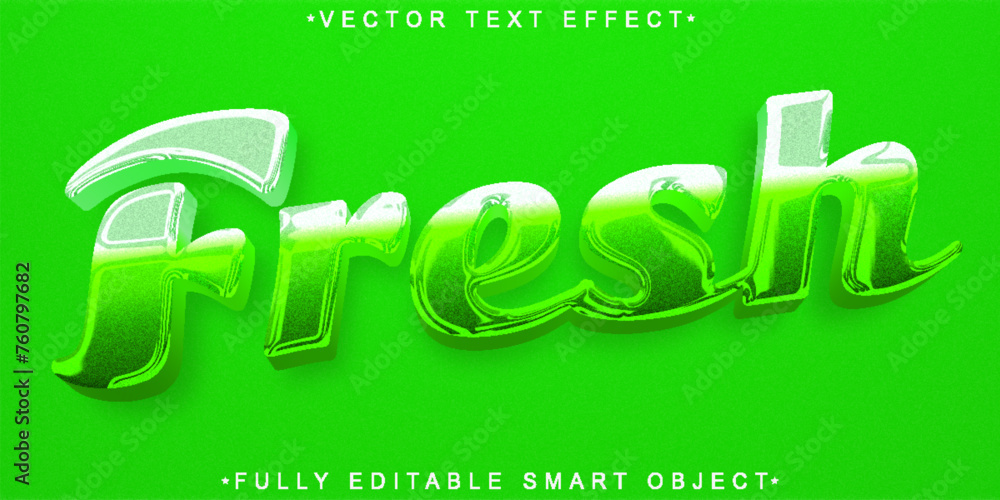 Poster green natural fresh vector fully editable smart object text effect