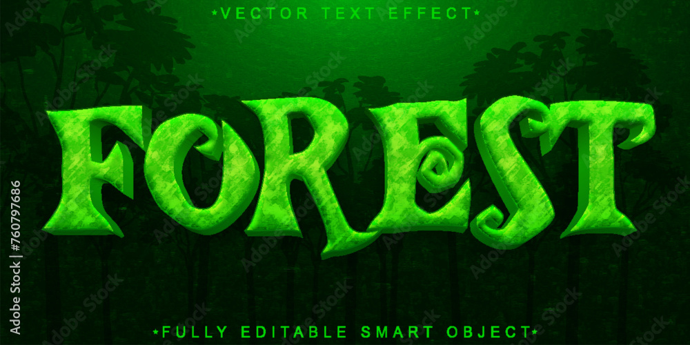 Poster Nature Green Forest Vector Fully Editable Smart Object Text Effect