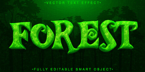 Nature Green Forest Vector Fully Editable Smart Object Text Effect