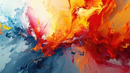 The picture of the colourful abstract wallpaper that has been mix with the primary colours and has become the colourful abstract picture that fill with beautiful of mixing the many colours. AIGX01. - obrazy, fototapety, plakaty