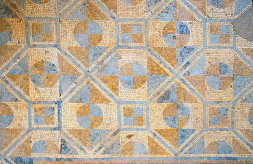 Orange and blue roman mosaic