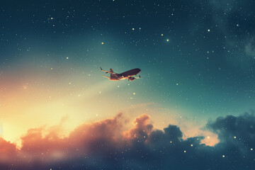 Obraz na płótnie Canvas spaceship flying in the sky