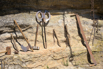 Medieval tools on display