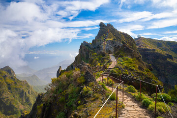 Beautiful view of Pico do Arieiro on Madeira island, Portugal