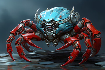 fantasy crab, massive illustrated crab, crab monster