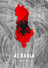Europe - Country map & nation flag wallpaper - Albania