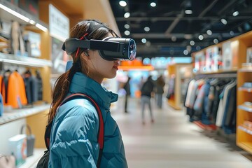 Augmented reality shopping experience in a retail store Where customers use ar glasses to visualize products in 3d before making a purchase.
