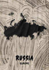Europe - Country map & nation flag wallpaper - Russia