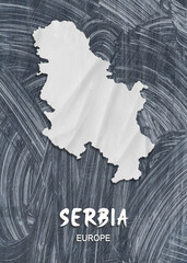 Europe - Country map & nation flag wallpaper - Serbia