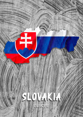Europe - Country map & nation flag wallpaper - Slovakia