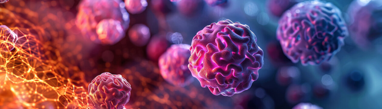 Microscopic view of a flower reveals intricate cellular patterns and glowing blue structures