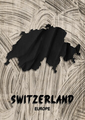 Europe - Country map & nation flag wallpaper - Switzerland