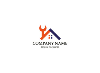 Creative home repairing logo design
