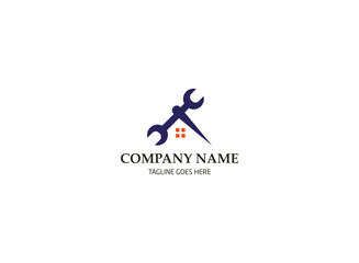 Creative home repairing logo design
