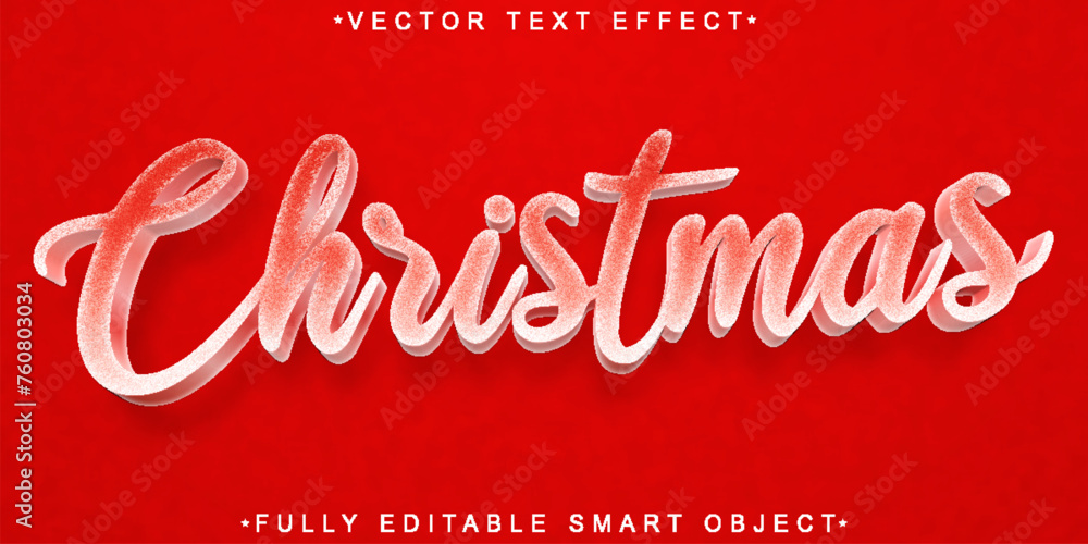 Poster white christmas vector fully editable smart object text effect