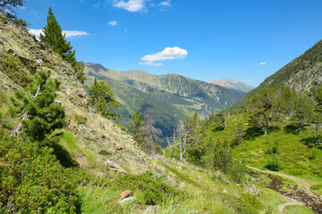 Picturesque valley in high mountains. Andorra.