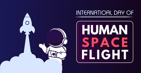 Internatioal Day of Human Space Flight, celebration banner design