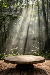 Captivating podium in lush jungle foliage for a visually striking and impressive impact