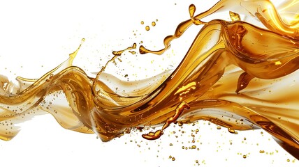 golden liquid splash. cut out
