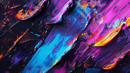 Futuristic abstract oil painting background with neon colors and sci-fi textures.