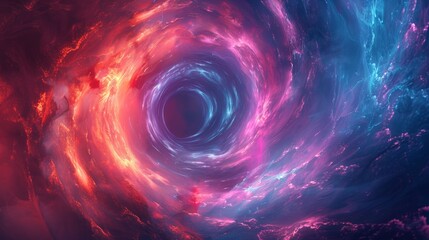 Magic mysterious swirl twirl portal ethereal world with neon effect