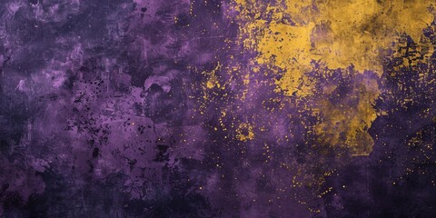 Grunge Background Texture in the Colors Royal Purple, Lemon Yellow and Charcoal created with Generative AI Technology - obrazy, fototapety, plakaty