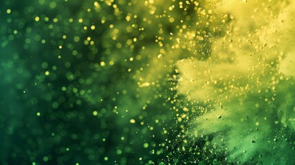 Green and yellow colored powder clashing for an eco-friendly concept