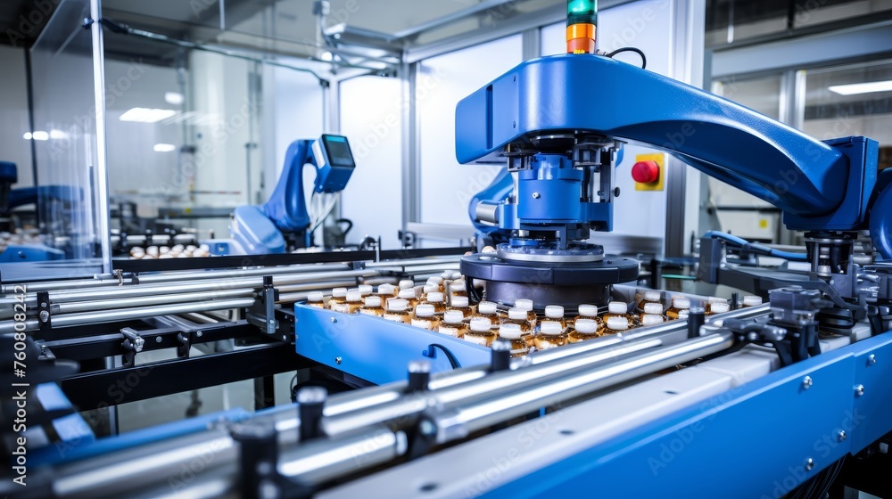 Poster robots equipped with vision sensors inspect products for defects