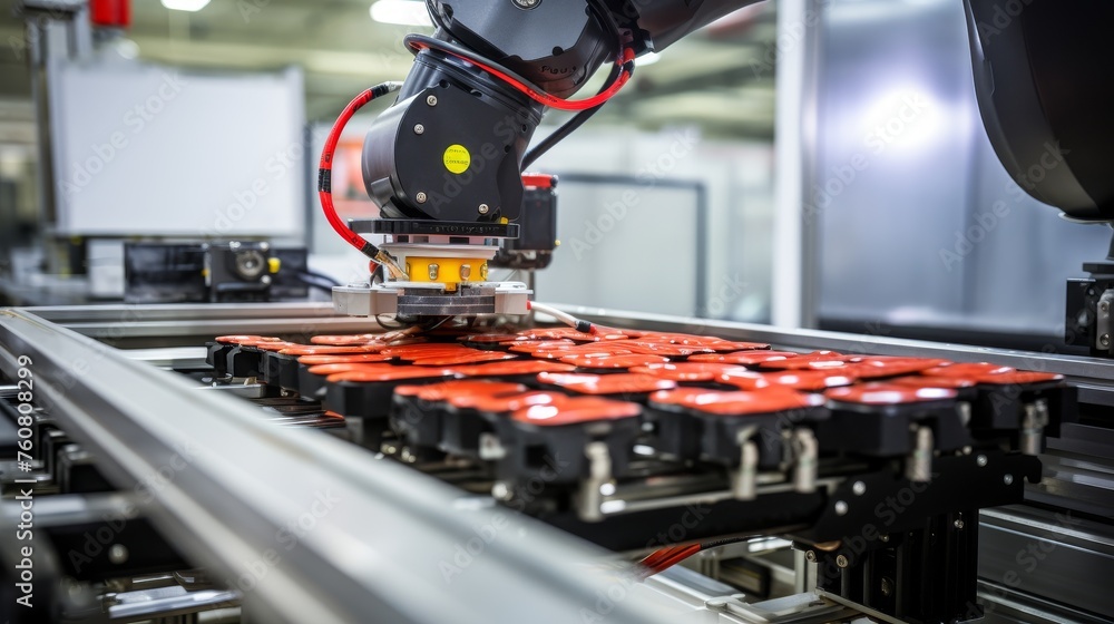 Poster robots equipped with vision sensors inspect products for defects