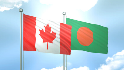 Canada and Bangladesh Flag Together A Concept of Realations