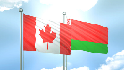 Canada and Belarus Flag Together A Concept of Realations