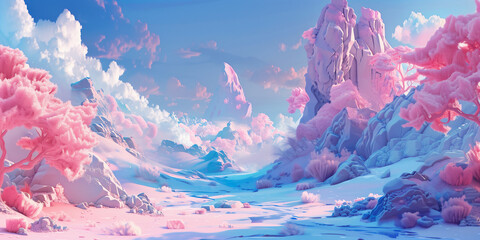 pastel-colored landscape