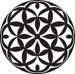 LaceNexus Intricate Design Vector Artistry OrbWeave Luminous Ball Lace Emblem Design