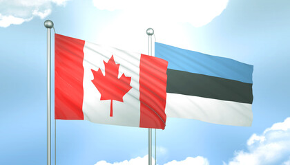Canada and Estonia Flag Together A Concept of Realations