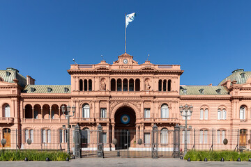Casa Rosada, símbolo governamental histórico em Buenos Aires capital da Argentina - obrazy, fototapety, plakaty