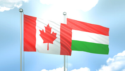 Canada and Hungary Flag Together A Concept of Realations