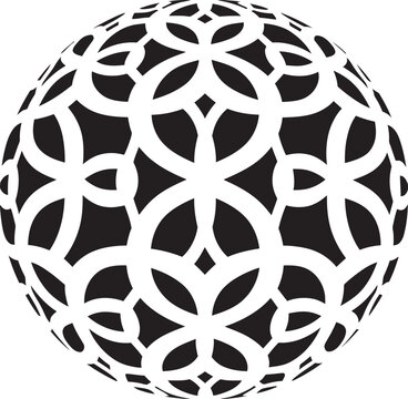 Lace Encased Ball Vector Symbol Delicate Lacework Orb Emblem Design