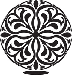 Orb of Opulence Design Emblem Art Lace Flourish Ball Lace Vector Illustration