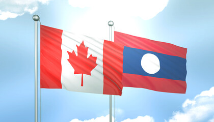 Canada and Laos Flag Together A Concept of Realations