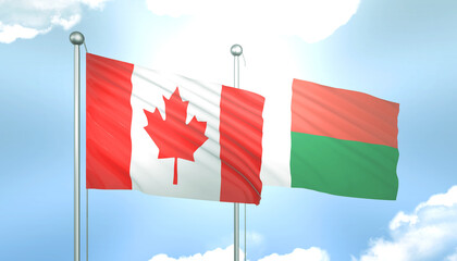 Canada and Madagascar Flag Together A Concept of Realations