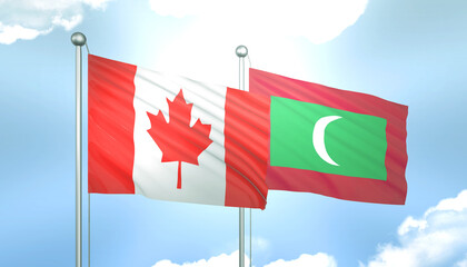Canada and Maldives Flag Together A Concept of Realations