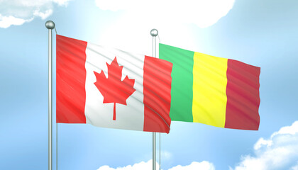 Canada and Mali Flag Together A Concept of Realations