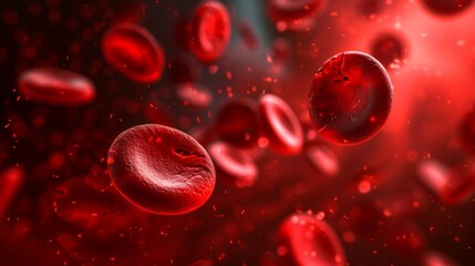 Illustration of red blood cells in colour background