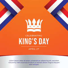 Kings Day design template good for celebration usage. vector eps 10. kings day amsterdam. flat design.