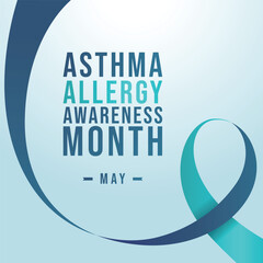 National Asthma and Allergy Awareness Month design template good for celebration usage. vector eps 10. flat design. - obrazy, fototapety, plakaty