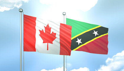 Canada and Saint Kitts and Nevis Flag Together A Concept of Realations